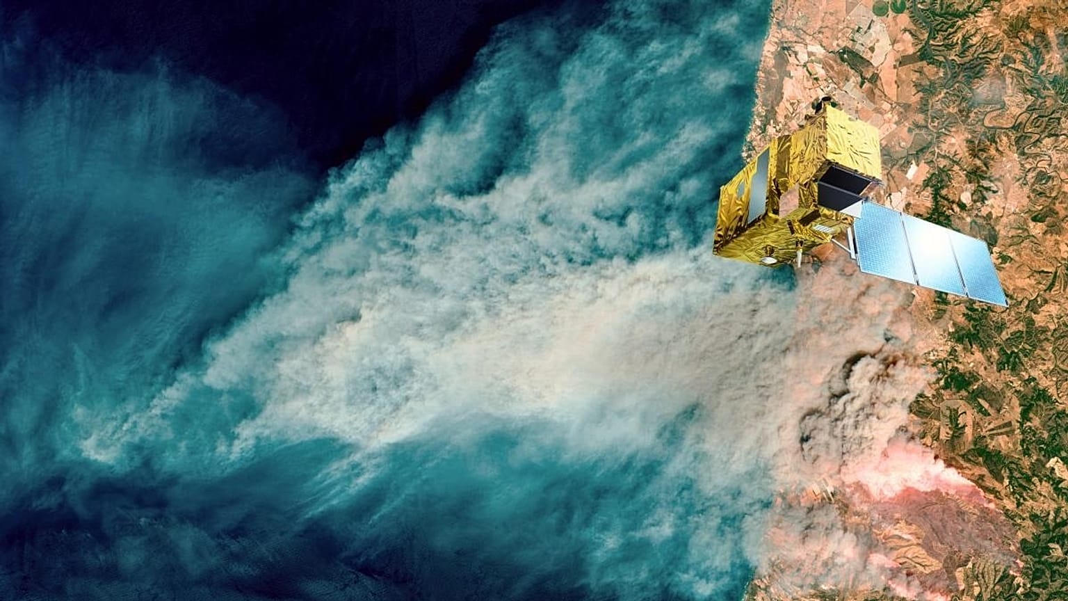 This image, captured by one of the Copernicus Sentinel-2 satellites on 7 August 2025, shows the hotspots of a wildfire reaching the Atlantic Ocean. 