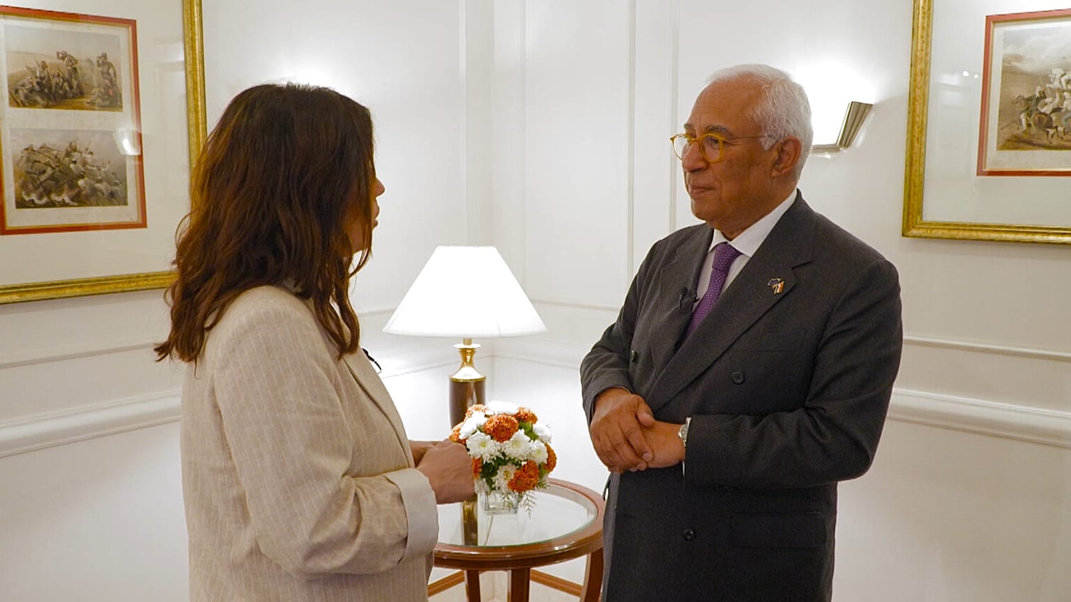 European Council President Antonio Costa speaks to Euronews' Maria Tadeo in New Delhi, India, 27 January 2026