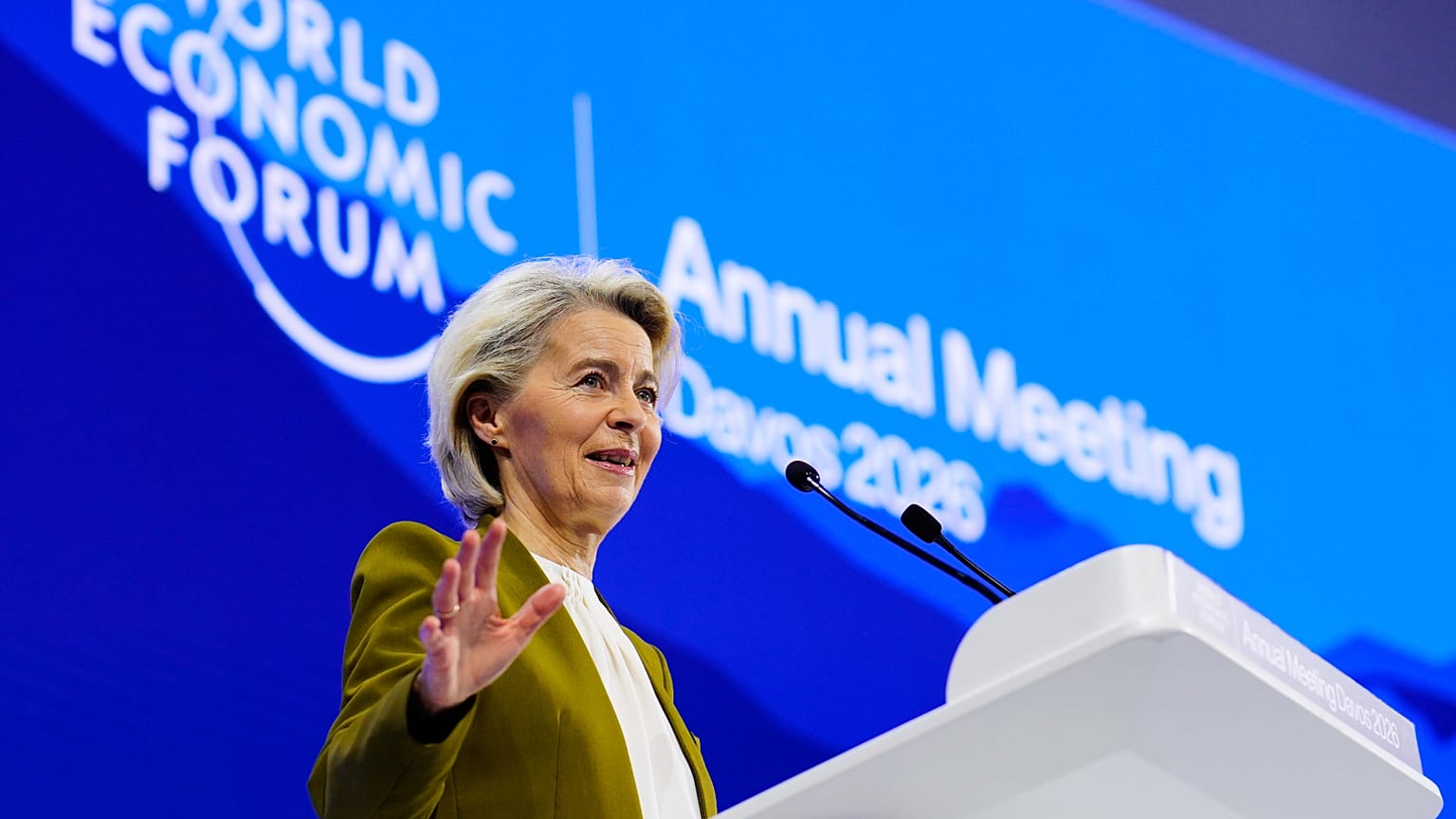 European Commission President Ursula von der Leyen, in Davos