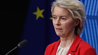 European Commission President Ursula von der Leyen addresses a media conference at the end of the EU summit in Brussels, Friday, Jan. 23, 2026