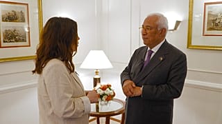 European Council President Antonio Costa speaks to Euronews' Maria Tadeo in New Delhi, India, 27 January 2026