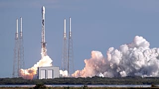 A Falcon 9 SpaceX rocket with a payload of approximately 60 satellites for SpaceX's Starlink broadband network lifts off from Space Launch Complex 40, Wednesday, Jan. 29, 2020