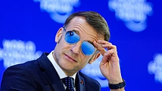 French President Emmanuel Macron is seen during the Annual Meeting of the World Economic Forum in Davos, Switzerland, Tuesday, Jan. 20, 2026.