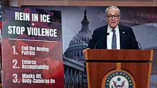 US Senate Minority Leader Chuck Schumer, D-N.Y., speaks during a news conference at the Capitol in Washington, Friday, Jan. 30, 2026