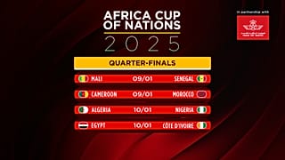 The Africa Cup of Nations quarterfinal lineup was finalized Tuesday with Algeria and defending champion Ivory Coast booking the last places.  