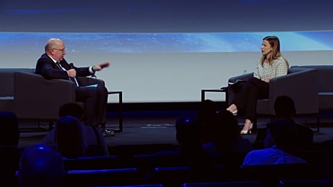 Commissioner Kubilius during a panel at the 18th European Space Conference